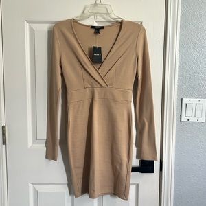 Long sleeve v neck dress